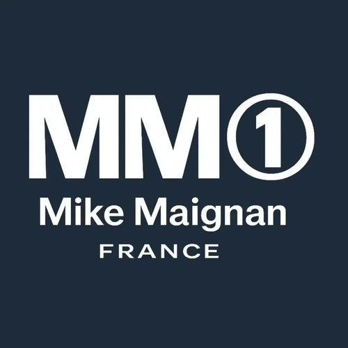 Mike Maignan Logo Men's T-Shirt – navy close-up detail shot of the Mike Maignan Players Couture logo design