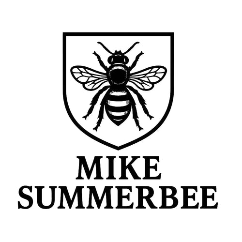 Mike Summerbee Logo Men's T-Shirt – white close-up detail shot of the Mike Summerbee Players Couture logo design