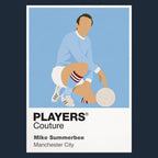 Mike Summerbee Manchester City Icon Frame Men's Hoodie — Navy Artwork