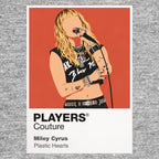 Miley Cyrus the fashion and stage posture connecting Miley Cyrus's pop, country and rock eras Icon Frame artwork in grey