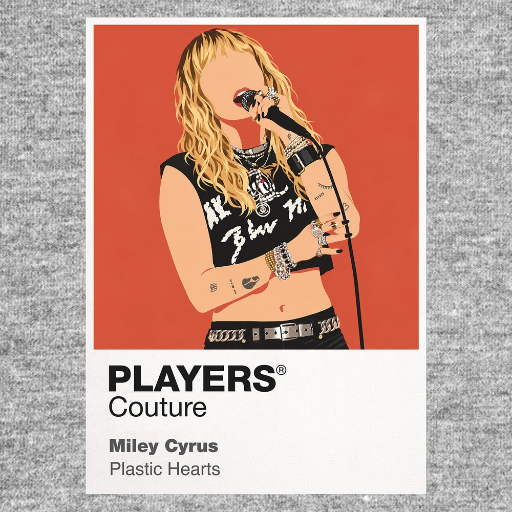 Miley Cyrus Miley Cyrus's evolving pop-rock styling and powerful live-performance identity Icon Frame artwork in grey