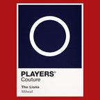 Millwall Classic Football Shirt Colours Frame Men's T-Shirt – red close-up detail shot of the Millwall Players Couture logo