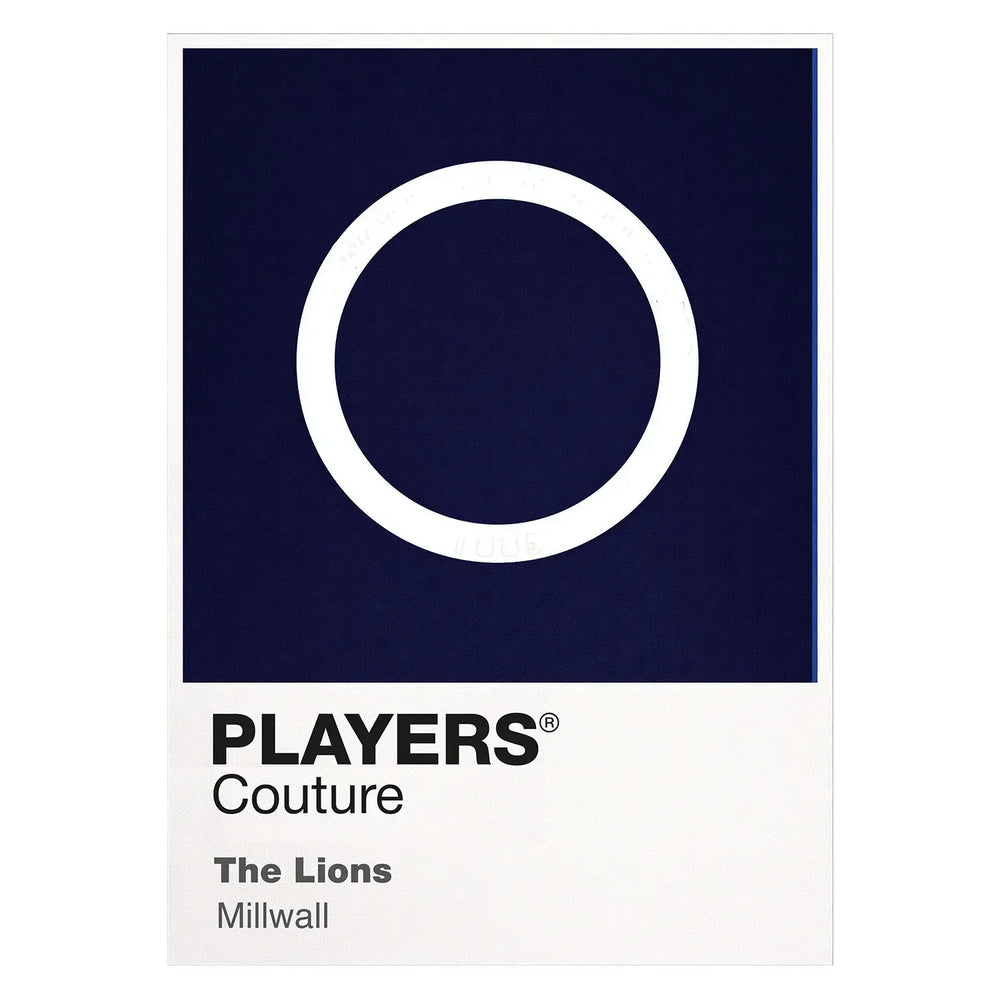 Millwall Classic Football Shirt Colours Frame Men's T-Shirt – white close-up detail shot of the Millwall Players Couture