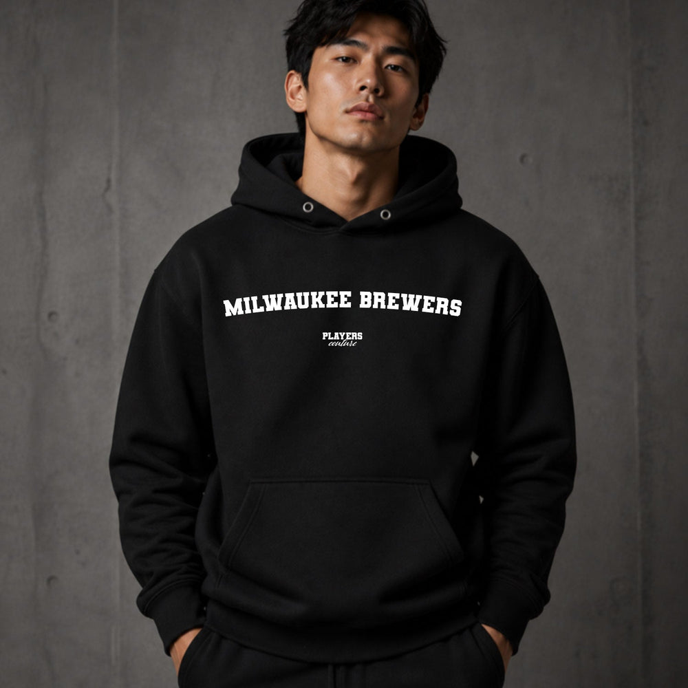 Milwaukee Brewers name-print hoodie - black