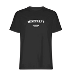 Minecraft t-shirt – black men's t-shirt with white Minecraft letters and Players Couture logo on the chest