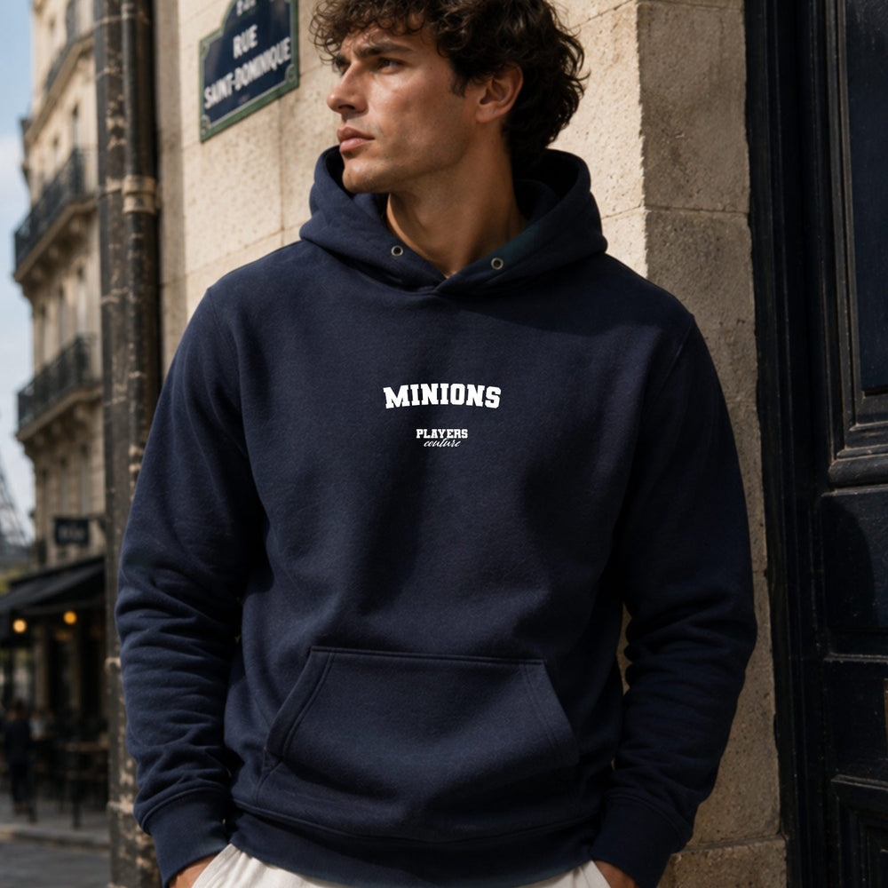 Minions name-print hoodie - navy