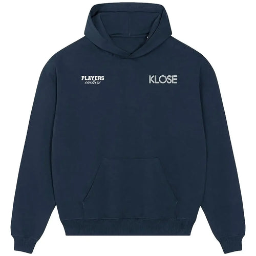 Miroslav Klose hoodie – navy men's hoodie featuring the Miroslav Klose Players Couture logo
