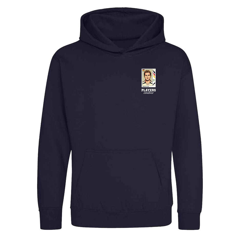 Miroslav Klose World Cup Sticker Kids Hoodie – miroslav klose sticker kids navy hoodie Players Couture design