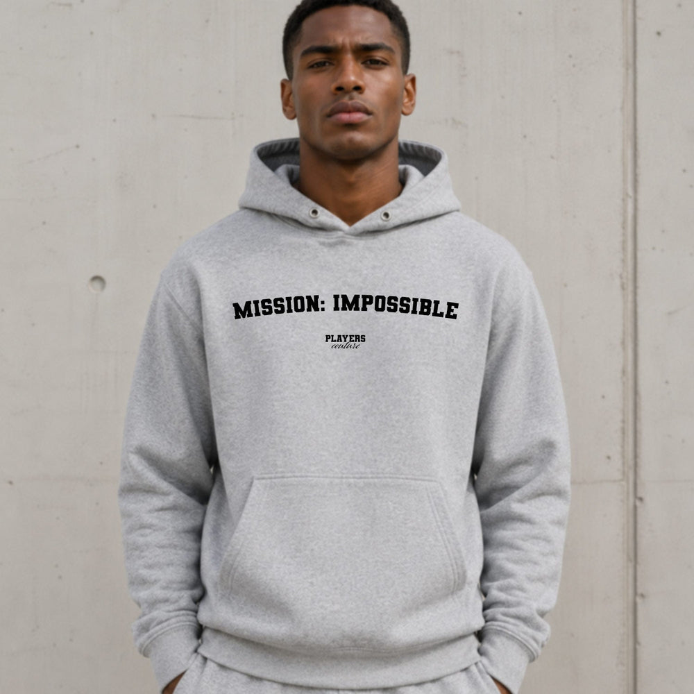 Mission: Impossible name-print hoodie - grey