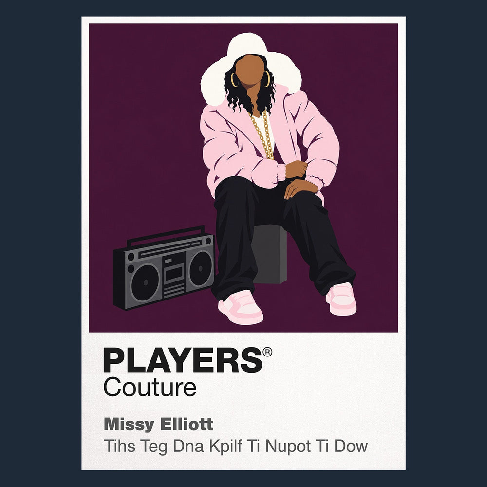 Missy Elliott Missy Elliott's futuristic video styling, tracksuits and choreography-led identity Icon Frame artwork in navy