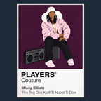 Missy Elliott Missy Elliott's futuristic video styling, tracksuits and choreography-led identity Icon Frame artwork in navy
