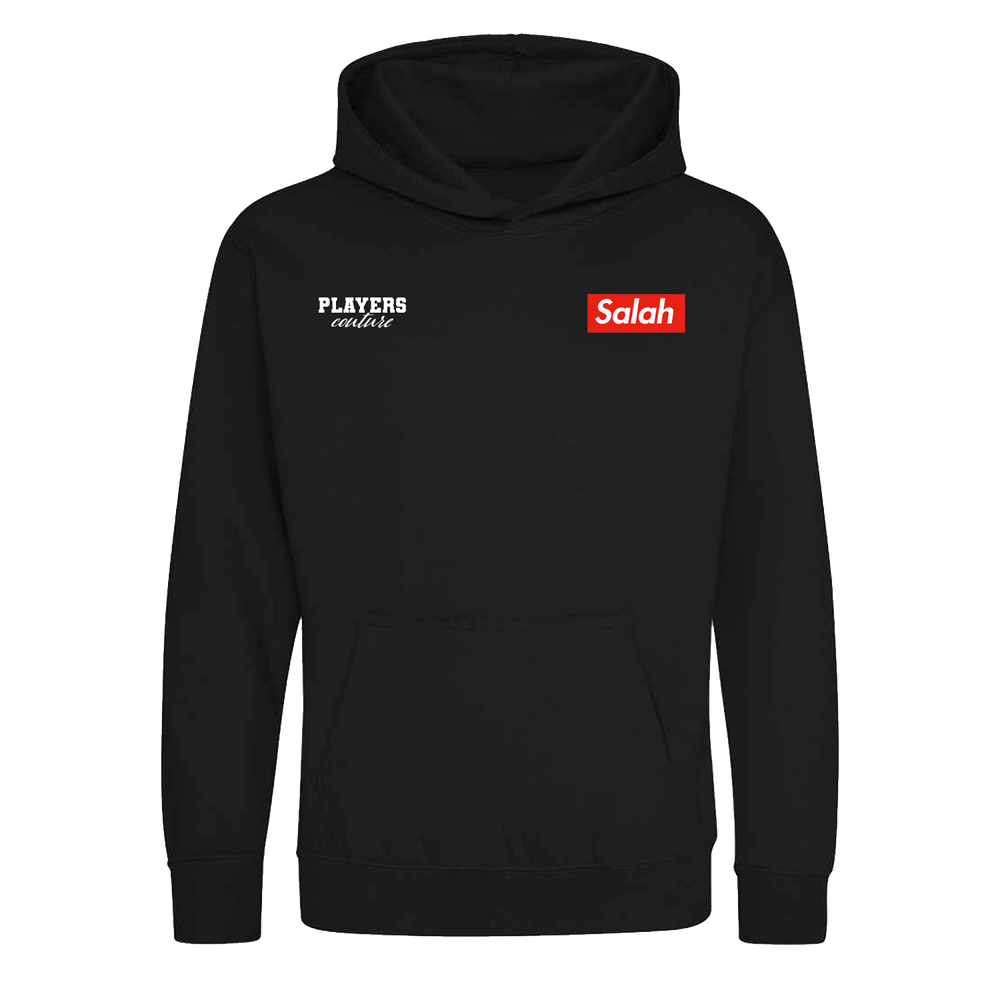 Mo Salah Red Logo Players Couture Kids Hoodie Black