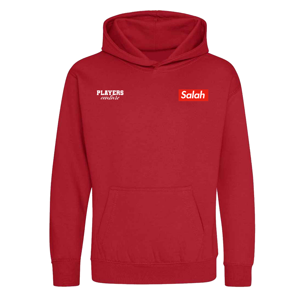 Mo Salah Red Logo Players Couture Kids Hoodie Red