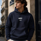 Moby name-print hoodie - navy