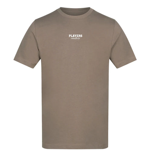 Essentials Collection t-shirt – white men's t-shirt with black Essentials Collection letters and Players Couture logo on the