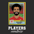 Mohamed Salah Liverpool Classic Sticker Men's T-Shirt – close-up detail shot of the Mohamed Salah Liverpool Players Couture
