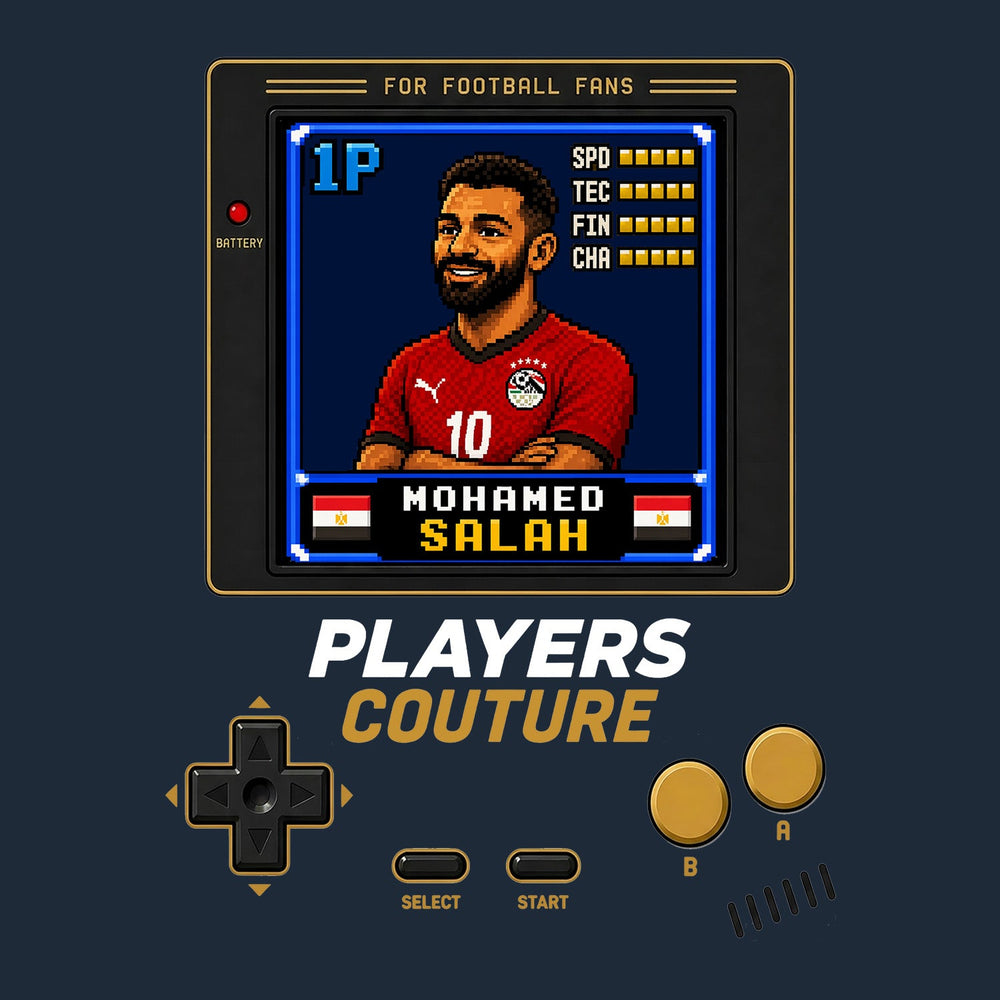 Mohamed Salah 1P 8-Bit t-shirt retro gaming design by Players Couture