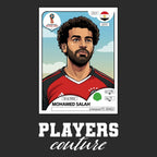 Mohamed Salah World Cup Sticker Men's T-Shirt – black close-up detail shot of the Mohamed Salah World Cup Players Couture