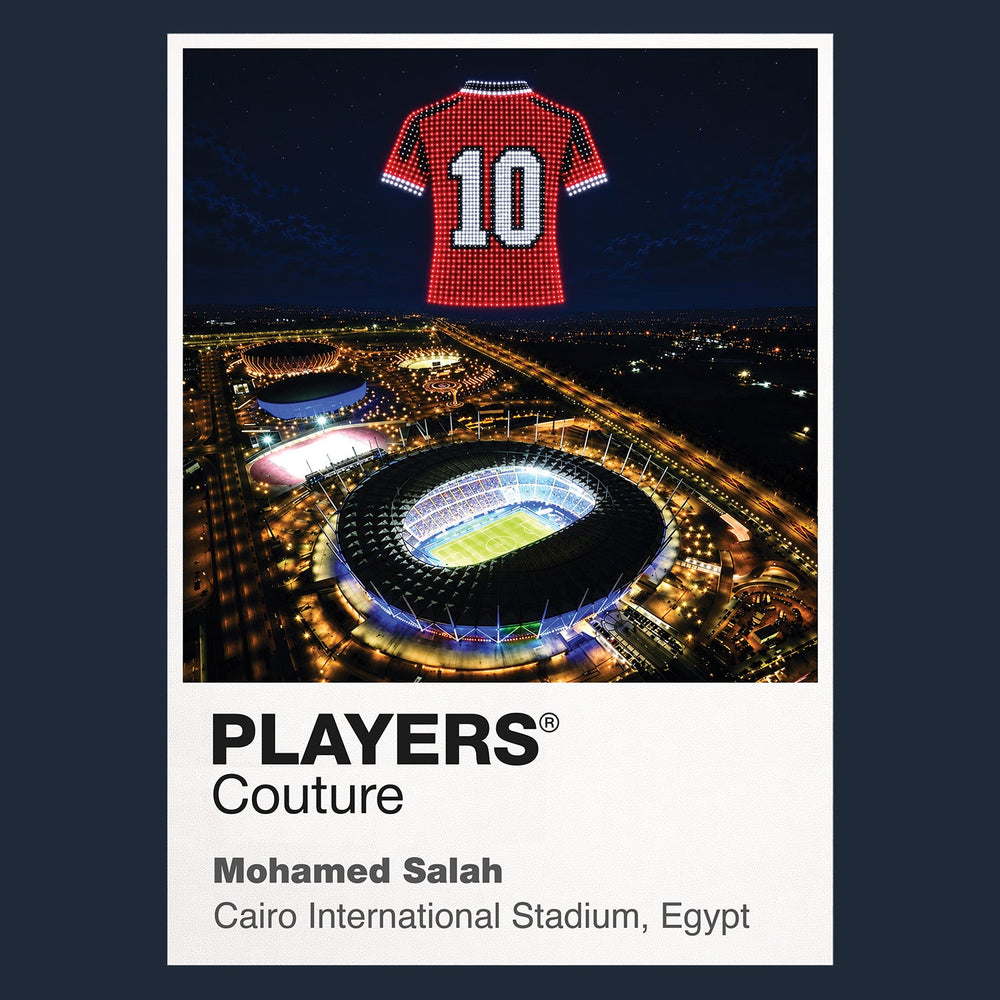 Mohamed Salah Egypt number 10 Icons in Lights Frame artwork in navy