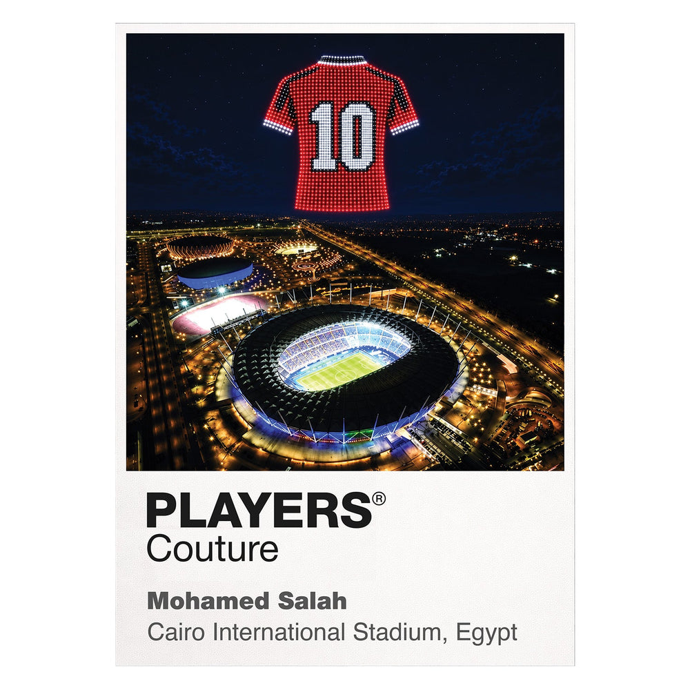 Mohamed Salah Egypt number 10 Icons in Lights Frame artwork in white