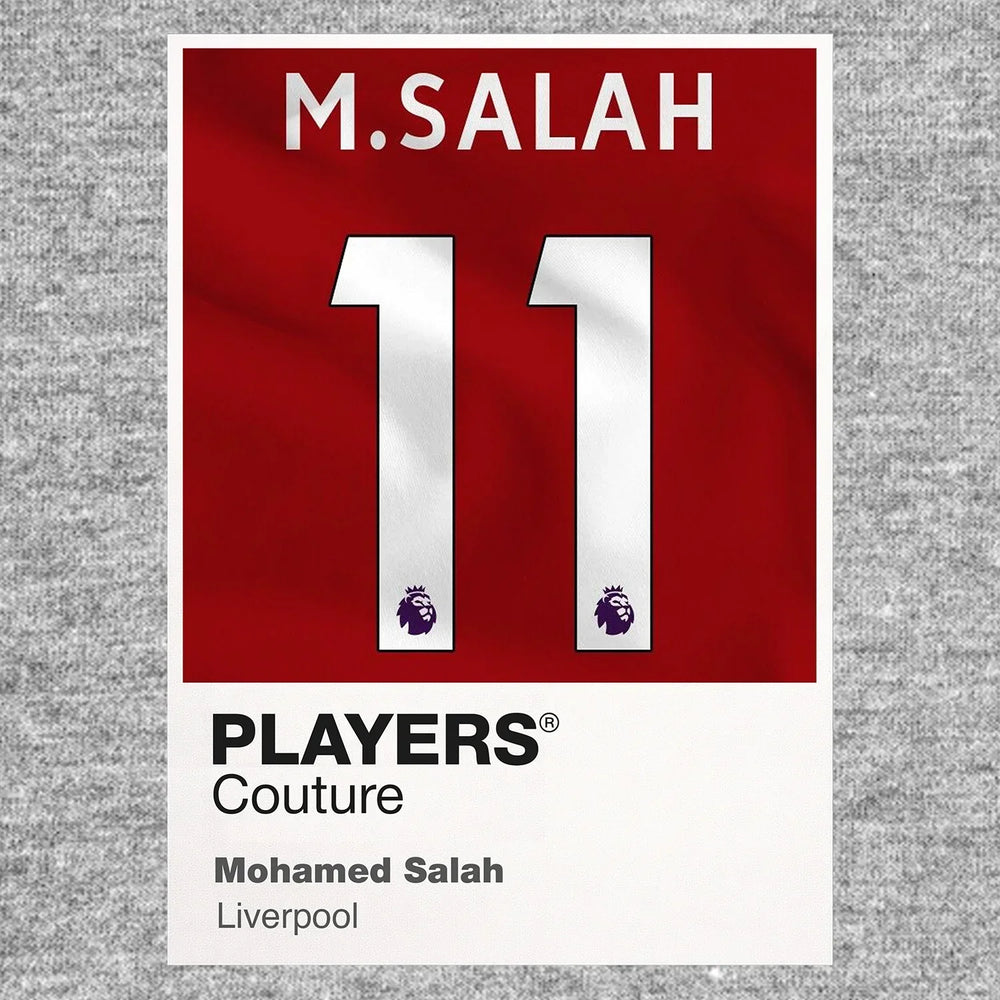 Mohamed Salah 11 Football Shirt Frame Men's Hoodie – grey close-up detail shot of the Mohamed Salah 11 Football Players