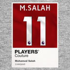 Mohamed Salah 11 Football Shirt Frame Men's Hoodie – grey close-up detail shot of the Mohamed Salah 11 Football Players