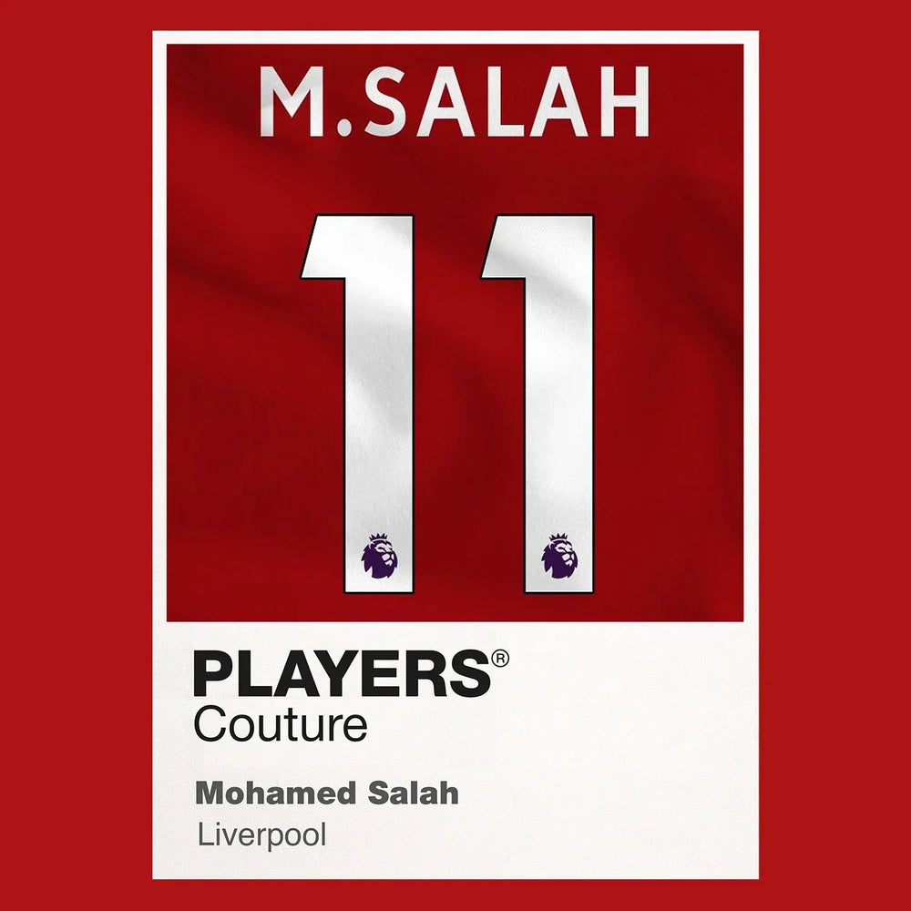 Mohamed Salah 11 Football Shirt Frame Men's Hoodie – red close-up detail shot of the Mohamed Salah 11 Football Players
