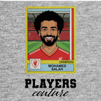 Mohamed Salah Liverpool Classic Sticker Men's T-Shirt – close-up detail shot of the Mohamed Salah Liverpool Players Couture