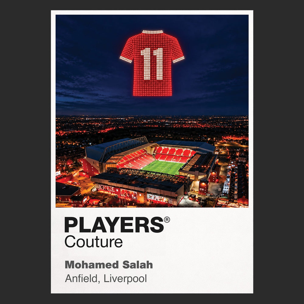 Mohamed Salah Liverpool number 11 Icons in Lights Frame artwork in black