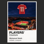 Mohamed Salah Liverpool number 11 Icons in Lights Frame artwork in black