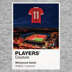 Mohamed Salah Liverpool number 11 Icons in Lights Frame artwork in grey