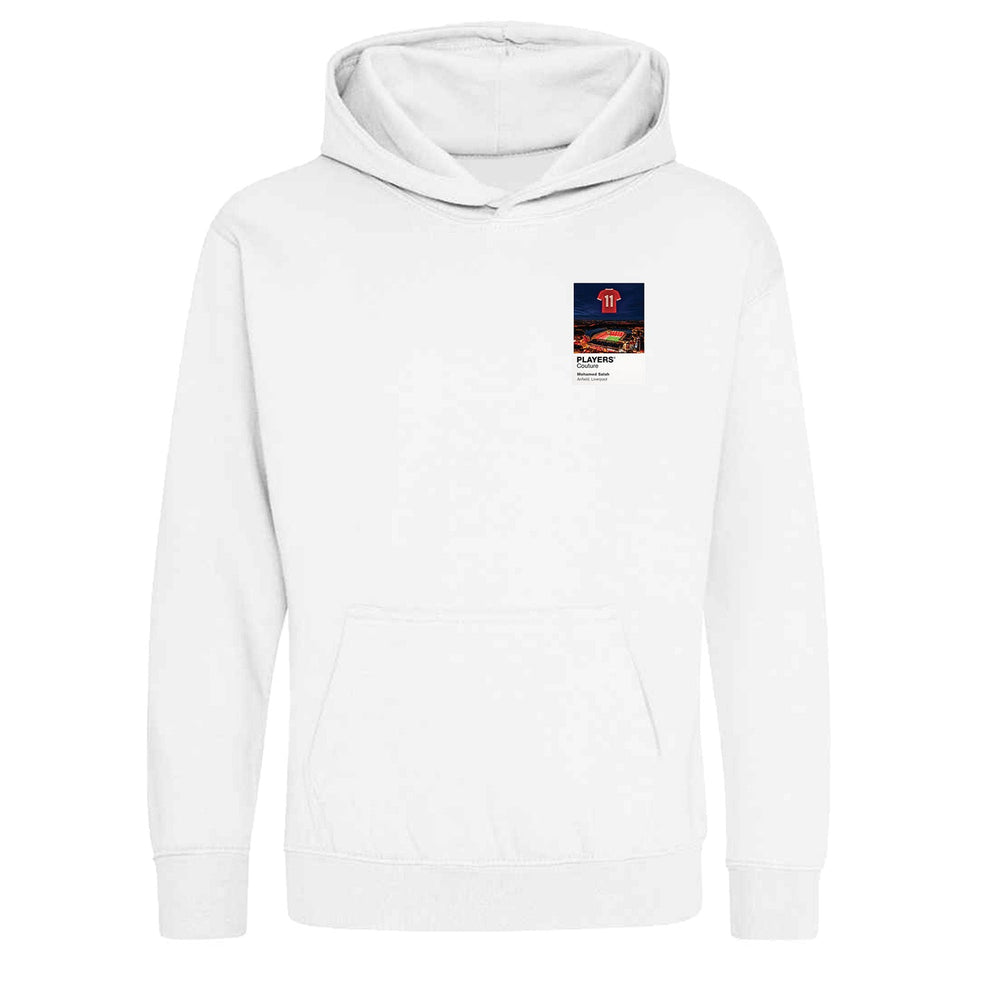 Mohamed Salah Liverpool Icons in Lights Frame Kids Hoodie in White
