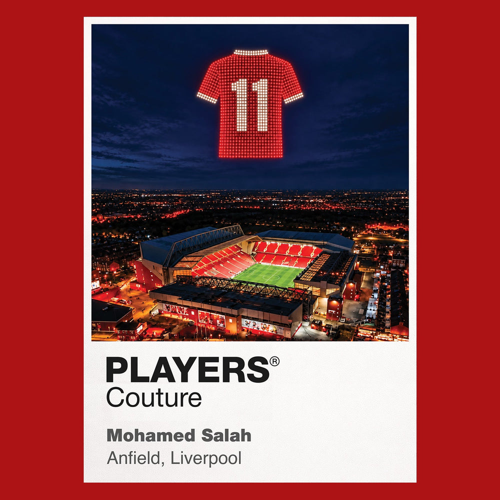 Mohamed Salah Liverpool number 11 Icons in Lights Frame artwork in red
