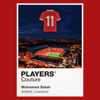 Mohamed Salah Liverpool number 11 Icons in Lights Frame artwork in red