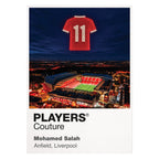 Mohamed Salah Liverpool number 11 Icons in Lights Frame artwork in white
