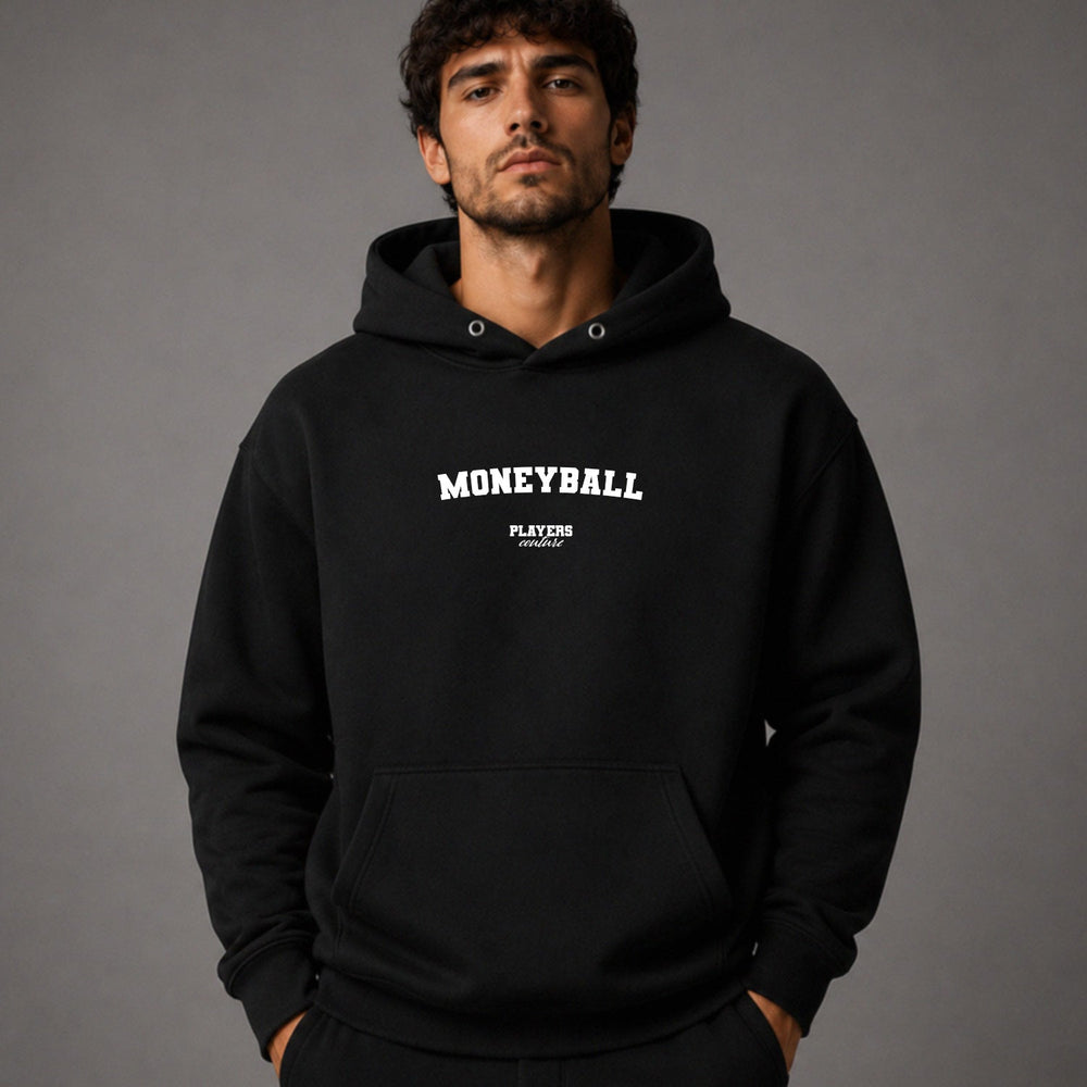 Moneyball name-print hoodie - black