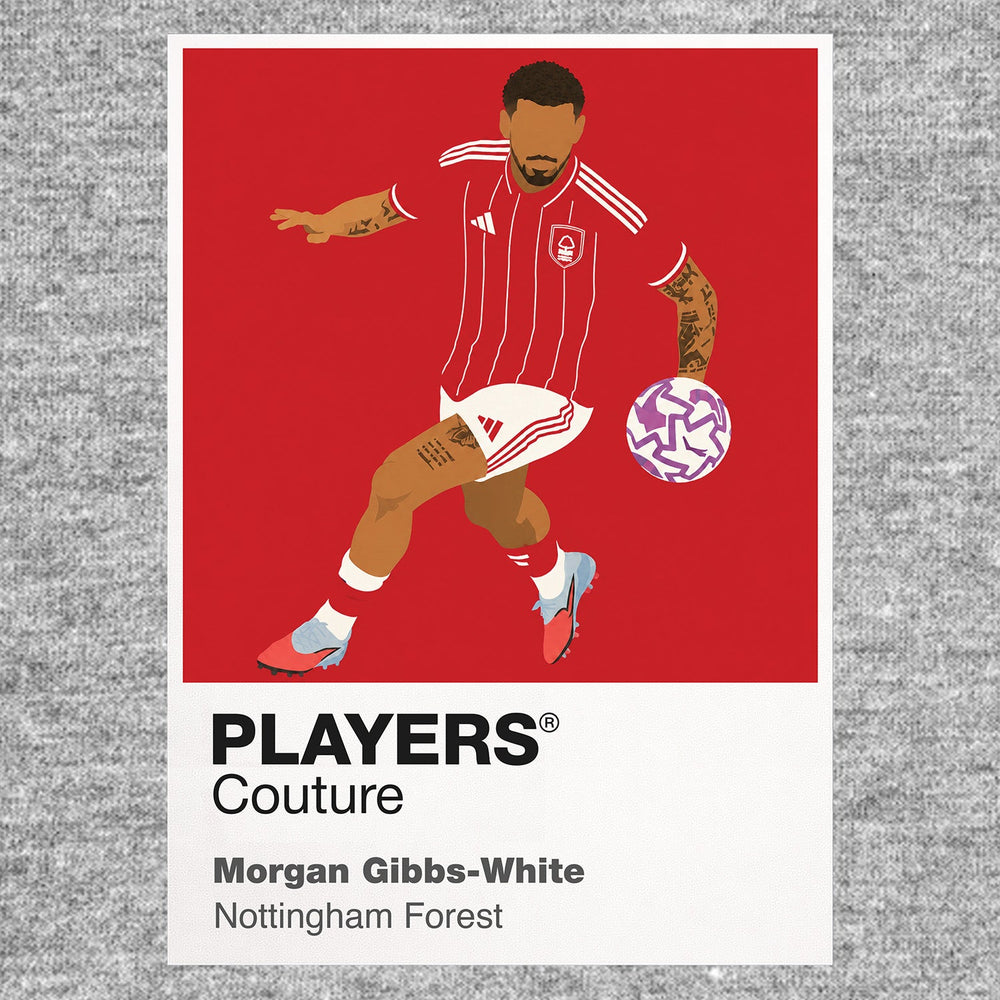 Morgan Gibbs-White Nottingham Forest grey Icon Frame artwork detail