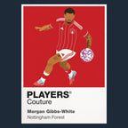 Morgan Gibbs-White Nottingham Forest navy Icon Frame artwork detail