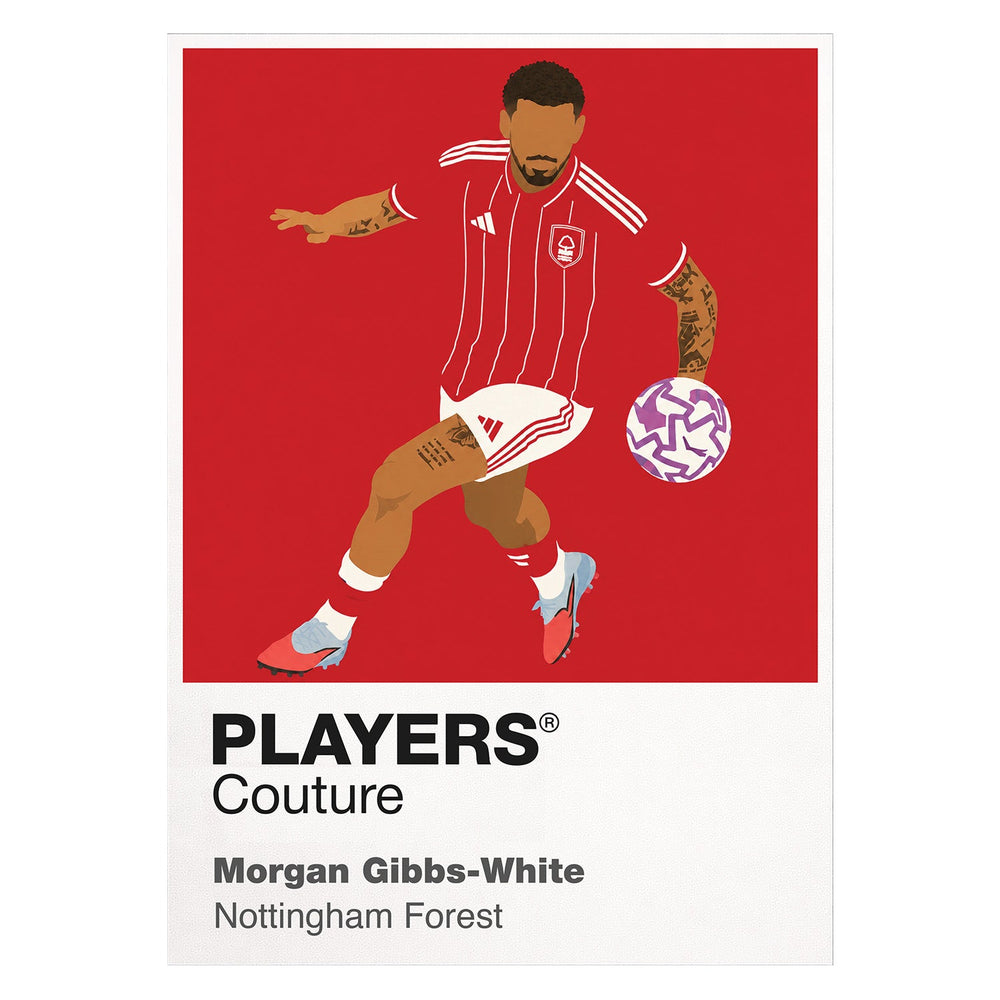 Morgan Gibbs-White Nottingham Forest white Icon Frame artwork detail