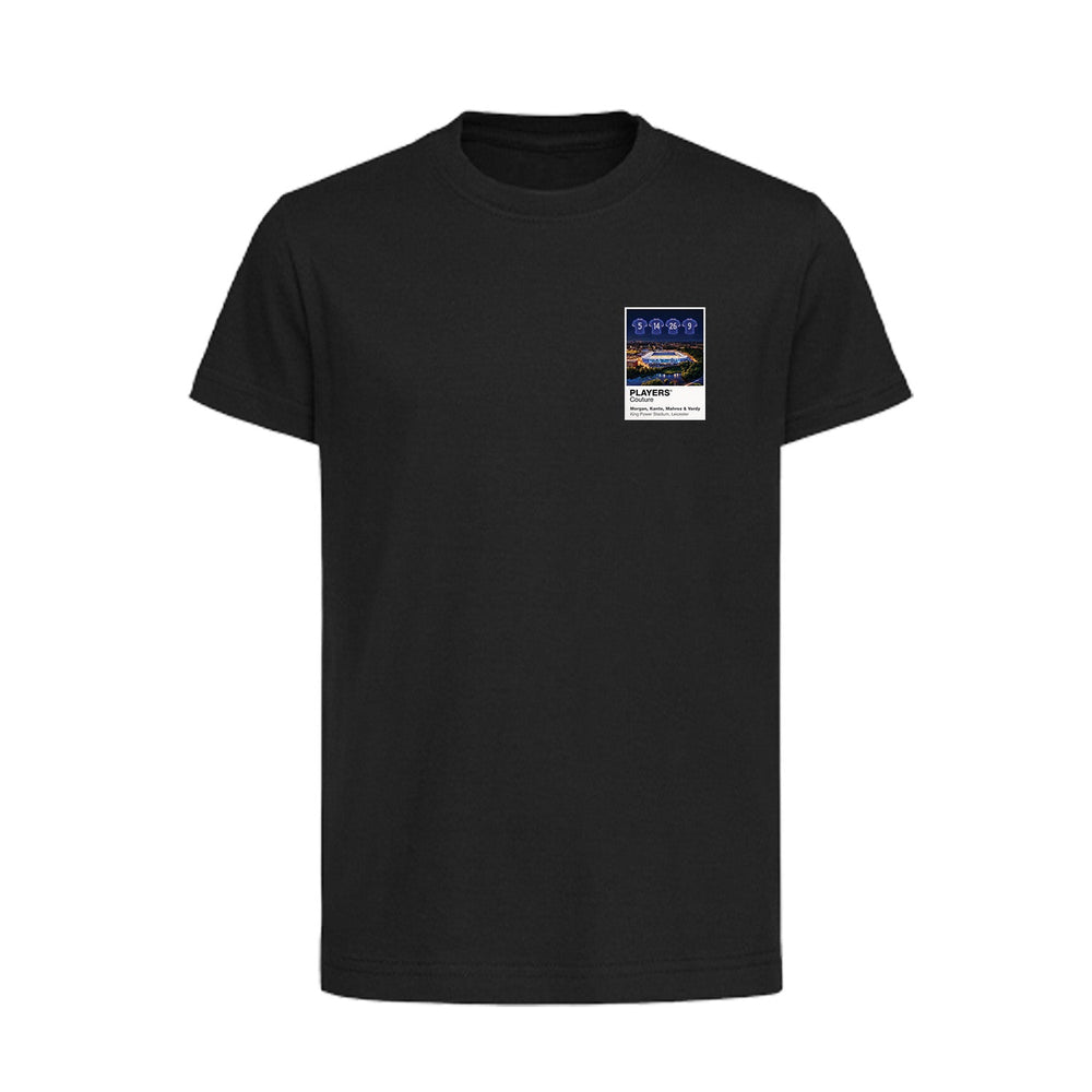 Morgan, Kanté, Mahrez and Vardy Leicester City Icons in Lights Frame Kids T-Shirt in Black