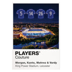 Morgan Kante Mahrez and Vardy Leicester City 2016 champions Icons in Lights Frame artwork in white
