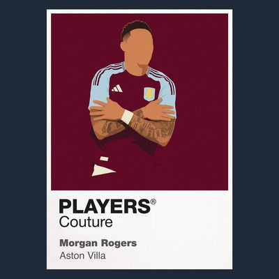 Morgan Rogers Aston Villa Icon Frame Men's Hoodie — Navy Artwork