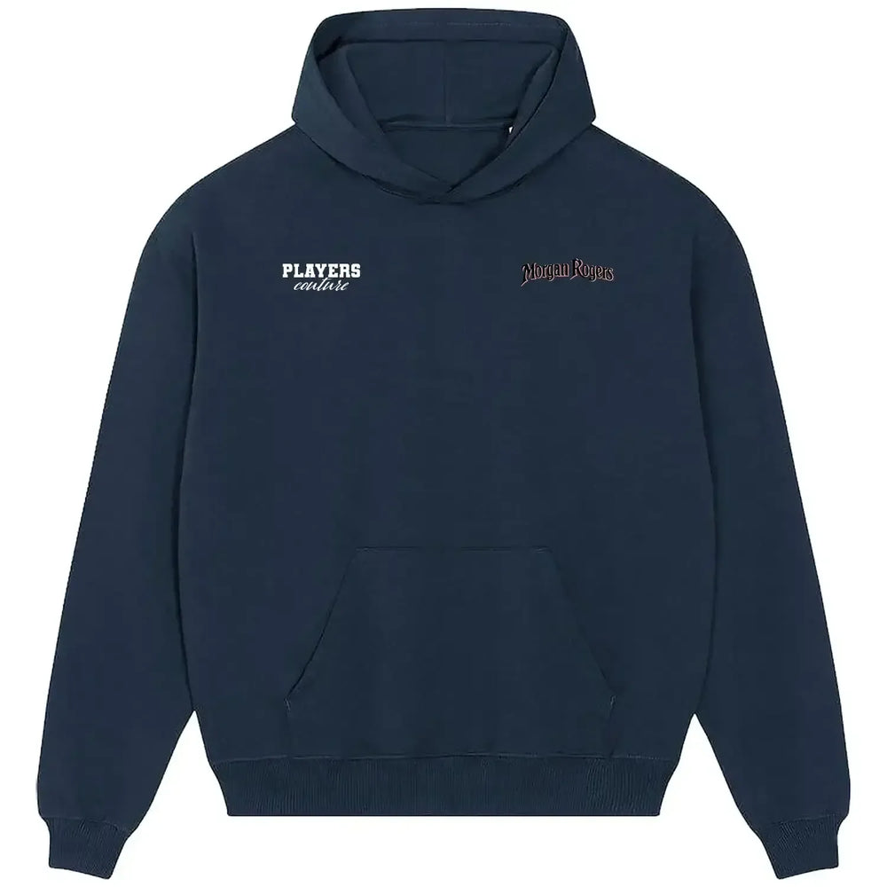 Morgan Rogers hoodie – navy men's hoodie featuring the Morgan Rogers Players Couture logo