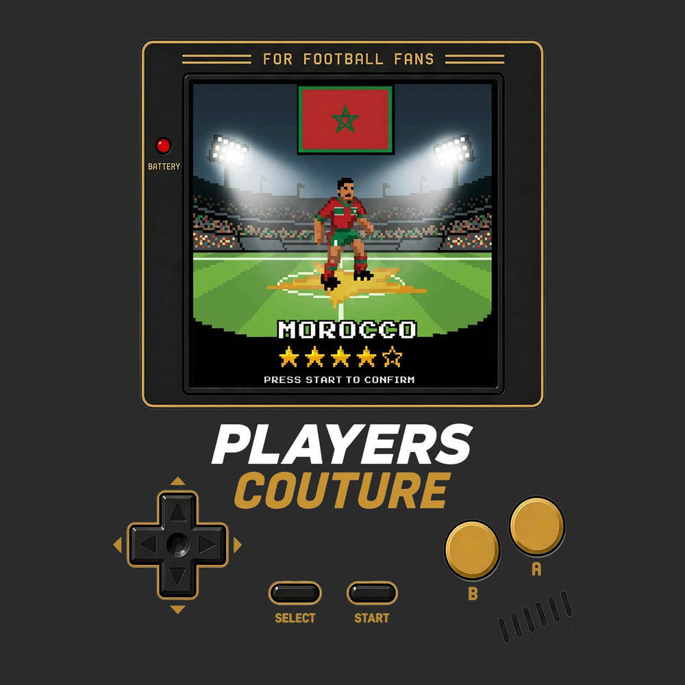 Morocco World Cup 8-Bit Men's Hoodie retro gaming football design by Players Couture