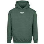 Essentials Collection hoodie – green men's hoodie with white Essentials Collection letters and Players Couture logo on the