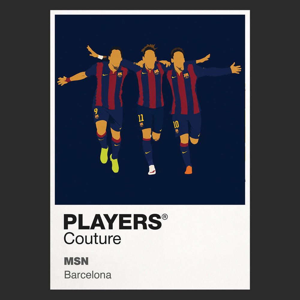 Lionel Messi, Luis Suarez, Neymar Jr Barcelona Icon Frame — Black