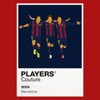 Lionel Messi, Luis Suarez, Neymar Jr Barcelona Icon Frame — Red
