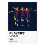 Lionel Messi, Luis Suarez, Neymar Jr Barcelona Icon Frame — White