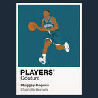 Muggsy Bogues Hornets Basketball Icon Frame Men's T-Shirt