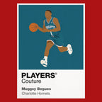 Muggsy Bogues Hornets Basketball Icon Frame Men's T-Shirt